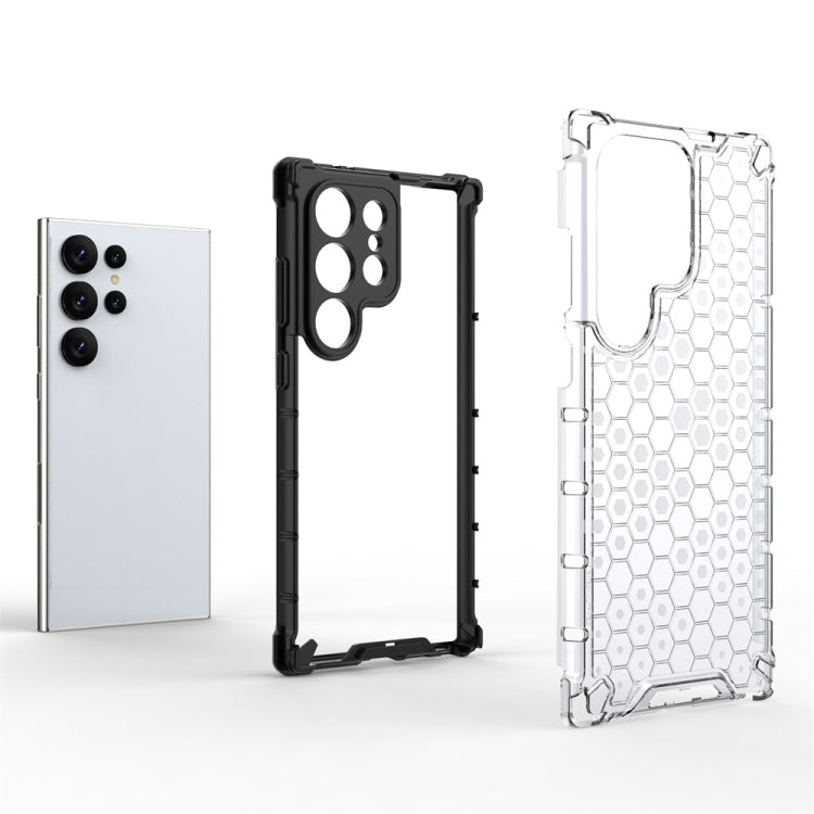 For Samsung Galaxy S24 Ultra 5G Shockproof Honeycomb Phone Case(Black)