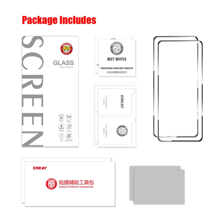 For Google Pixel 9 Pro XL 2pcs ENKAY Hat-Prince Full Glue High Aluminum-silicon Tempered Glass Film