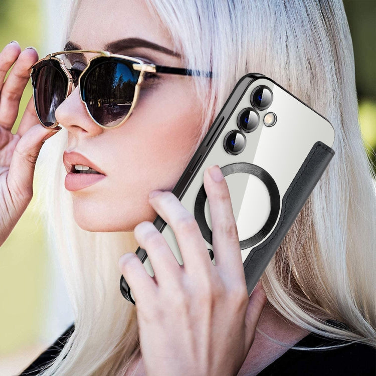 For Samsung Galaxy S23 FE 5G MagSafe Magnetic RFID Anti-theft Leather Phone Case(Black) - Galaxy S23 FE 5G Cases by PMC TechLife | Online Shopping South Africa | PMC TechLife