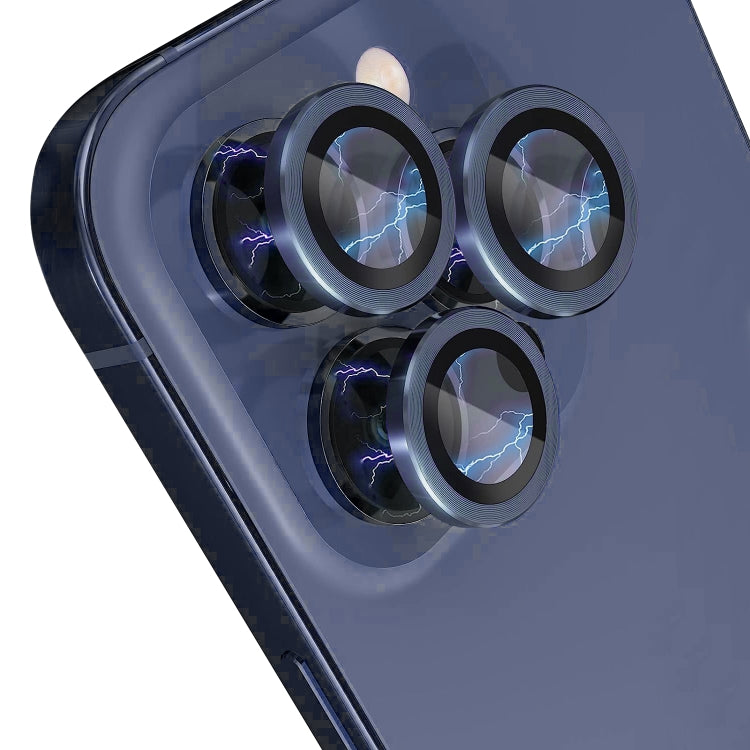 For iPhone 15 Pro / 15 Pro Max NORTHJO Camera Lens Protector Tempered Glass CD Vein Metal Ring Film(Blue)