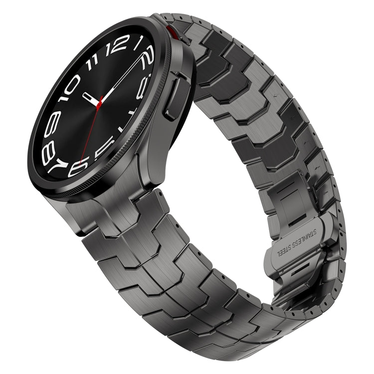 For Samsung Galaxy Watch 6 40 / 44mm Lron Man Curved Connection Stainless Steel Watch Band(Gray)