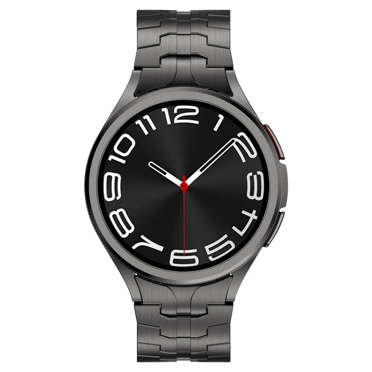 For Samsung Galaxy Watch 6 40 / 44mm Lron Man Curved Connection Stainless Steel Watch Band(Gray)