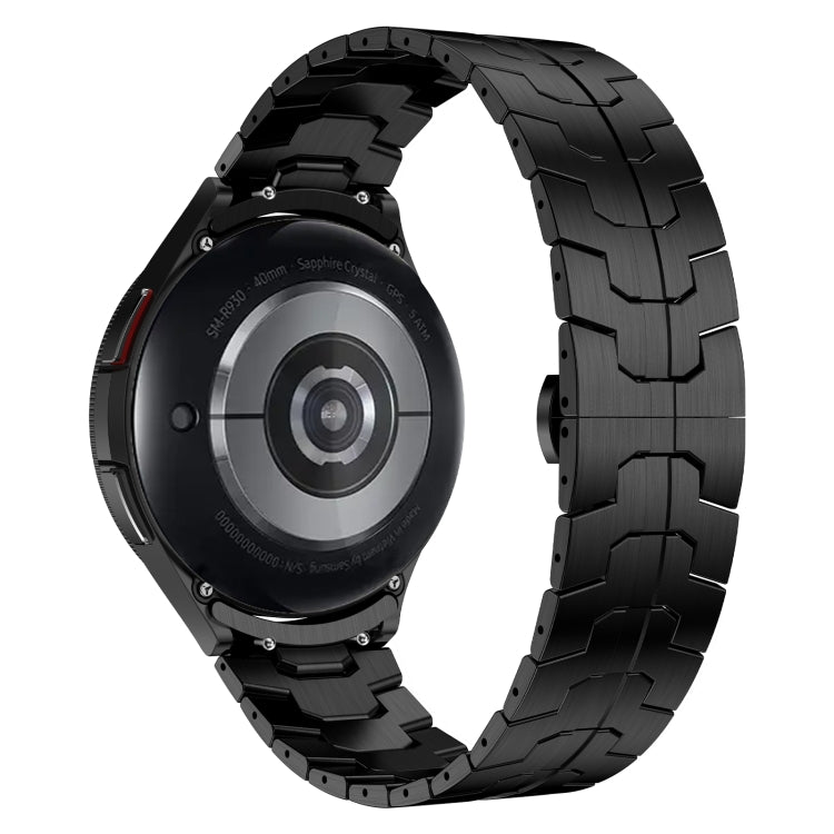 For Samsung Galaxy Watch 4 Classic 42 / 46mm Lron Man Curved Connection Stainless Steel Watch Band(Black)