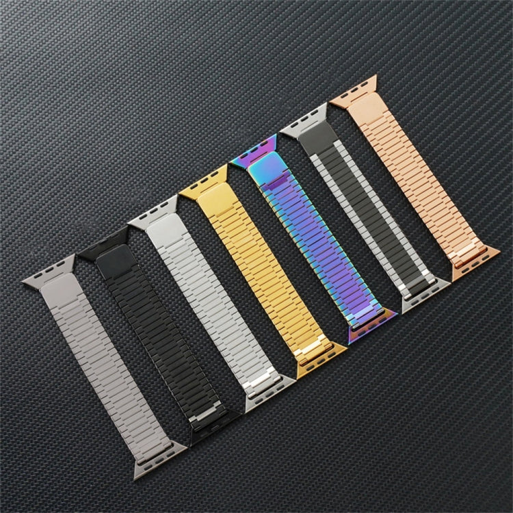 For Apple Watch Series 9 45mm Bamboo Magnetic Stainless Steel Metal Watch Strap(Silver Black) - Watch Bands by PMC TechLife | Online Shopping South Africa | PMC TechLife