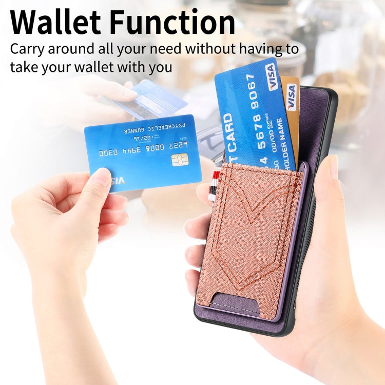 For Samsung Galaxy S25 Ultra 5G Denim Texture Leather Skin Phone Case with Card Slot(Purple)