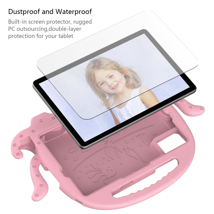 For Samsung Galaxy Tab S9 / S9 FE / S7 / S8 Octopus Style EVA Hybrid PC Shockproof Tablet Case with Strap(Pink)
