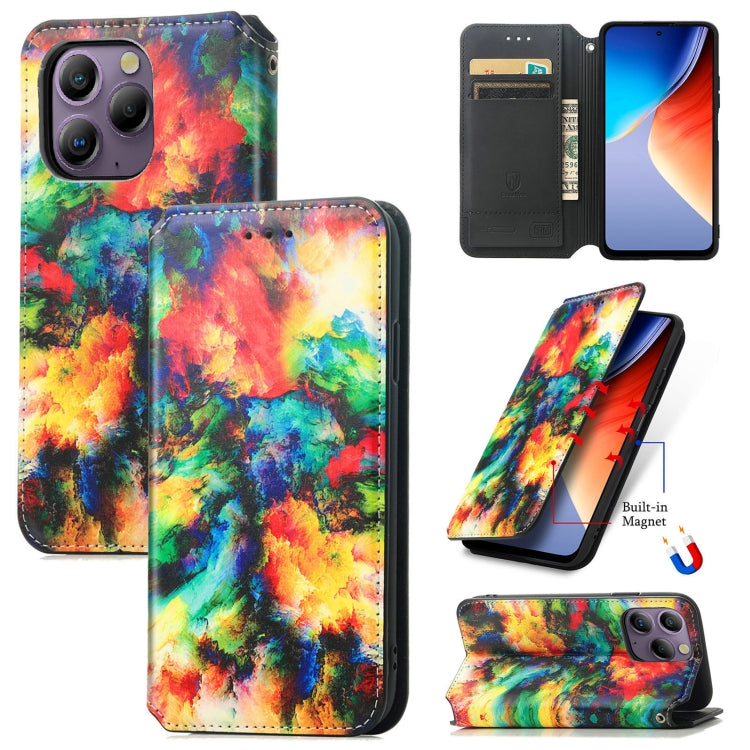 For Blackview A96 CaseNeo Colorful Magnetic Leather Phone Case(Colorful Cloud)