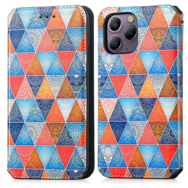 For Blackview A96 CaseNeo Colorful Magnetic Leather Phone Case(Rhombus Mandala)