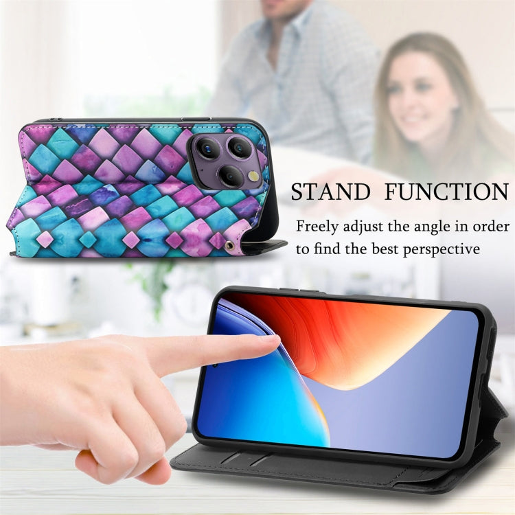 For Blackview A96 CaseNeo Colorful Magnetic Leather Phone Case(Rhombus Mandala)