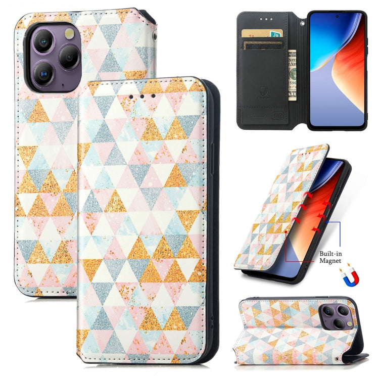 For Blackview A96 CaseNeo Colorful Magnetic Leather Phone Case(Rhombus)