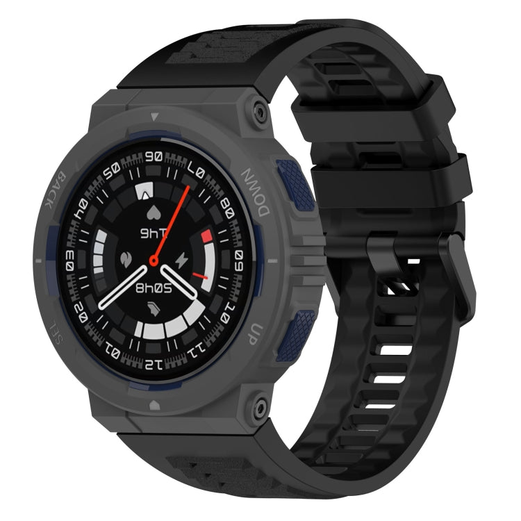 For Amazfit Active Edge A2212 Solid Color Silicone Watch Band(Black) - Watch Bands by PMC Jewellery | Online Shopping South Africa | PMC Jewellery | Buy Now Pay Later Mobicred