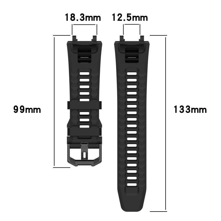For Amazfit Active Edge A2212 Solid Color Silicone Watch Band(Black) - Watch Bands by PMC Jewellery | Online Shopping South Africa | PMC Jewellery | Buy Now Pay Later Mobicred