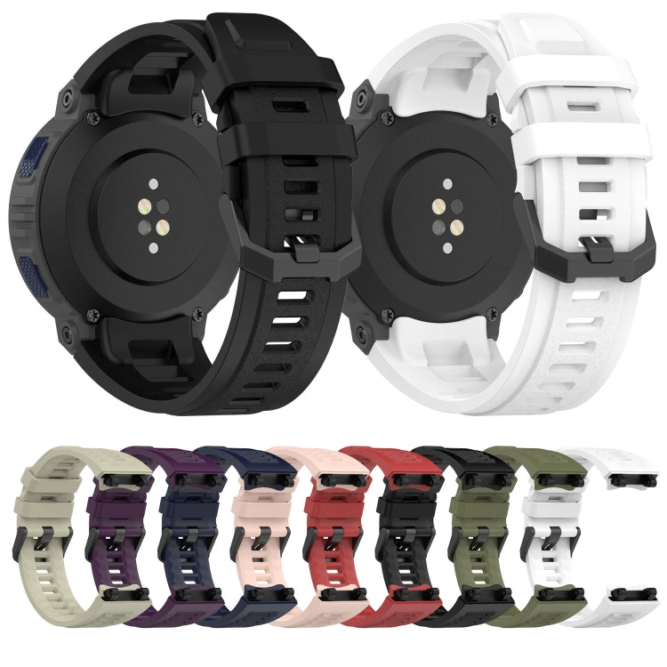 For Amazfit Active Edge A2212 Solid Color Silicone Watch Band(Black) - Watch Bands by PMC Jewellery | Online Shopping South Africa | PMC Jewellery | Buy Now Pay Later Mobicred