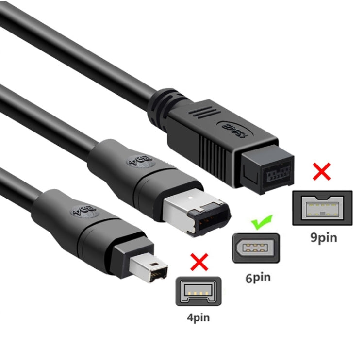 JUNSUNMAY Firewire IEEE 1394 6 Pin Male to USB 2.0 Male Adaptor Convertor Cable Cord, Length:1.8m - USB Cable by JUNSUNMAY | Online Shopping South Africa | PMC Jewellery | Buy Now Pay Later Mobicred