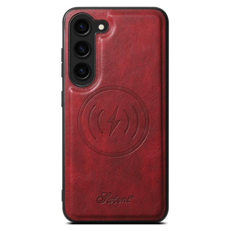 For Samsung Galaxy S23+ 5G Suteni H15 Oil Eax Leather Detachable Wallet Back Phone Case(Red)