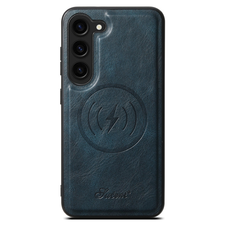 For Samsung Galaxy S23+ 5G Suteni H15 Oil Eax Leather Detachable Wallet Back Phone Case(Blue)