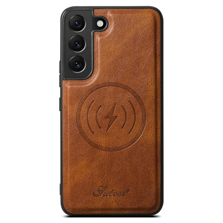 For Samsung Galaxy S22+ 5G Suteni H15 Oil Eax Leather Detachable Wallet Back Phone Case(Brown) - free shipping - PMC Jewellery - Order now!