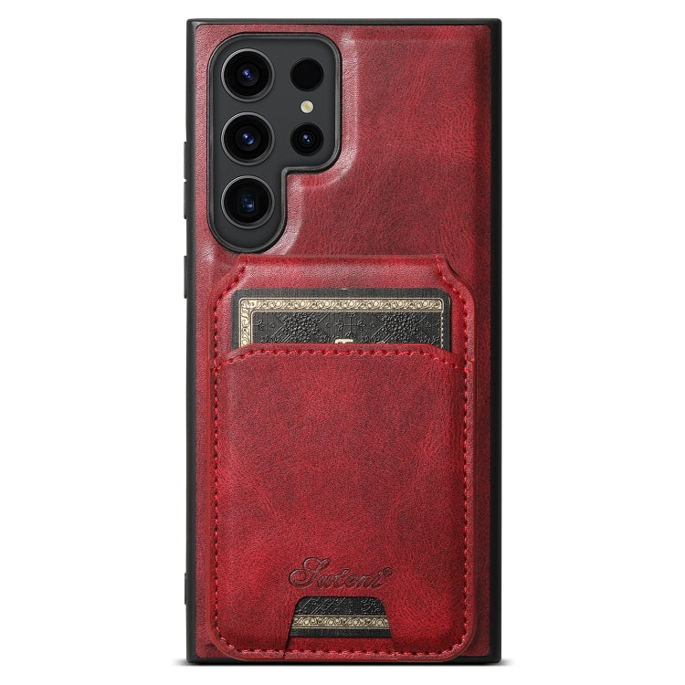 For Samsung Galaxy S24 Ultra 5G Suteni H15 Oil Eax Leather Detachable Wallet Back Phone Case(Red)