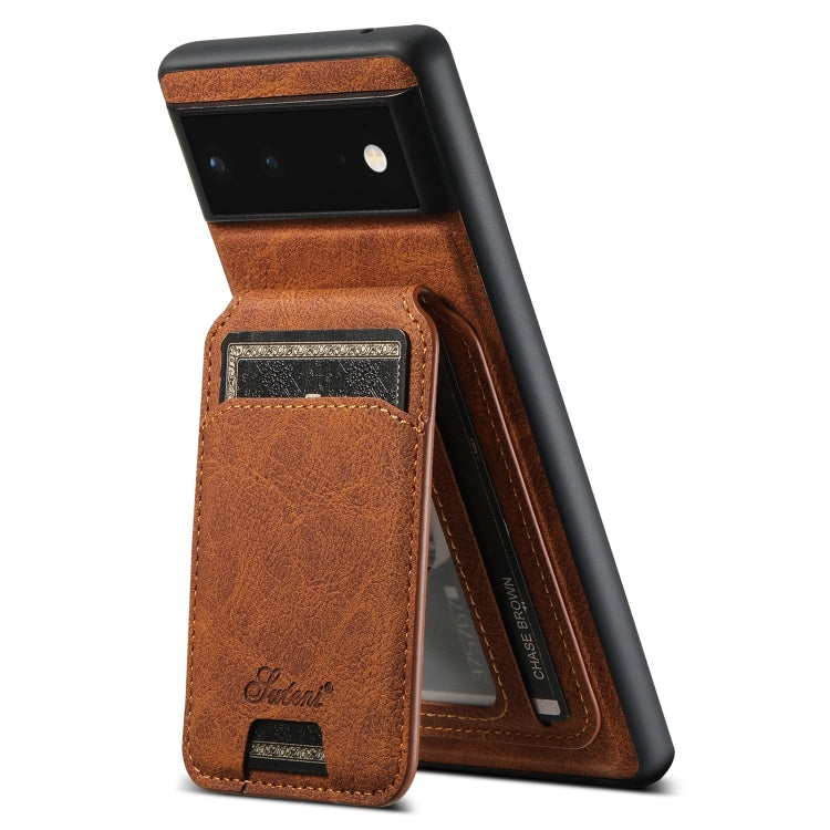 For Google Pixel 6 Pro Suteni H16 Litchi Texture Leather Detachable Wallet Back Phone Case(Black) - Google Cases by Suteni | Online Shopping South Africa | PMC Jewellery | Buy Now Pay Later Mobicred