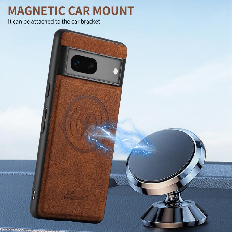 For Google Pixel 6 Suteni H16 Litchi Texture Leather Detachable Wallet Back Phone Case(Khaki) - Google Cases by Suteni | Online Shopping South Africa | PMC TechLife | Buy Now Pay Later Mobicred