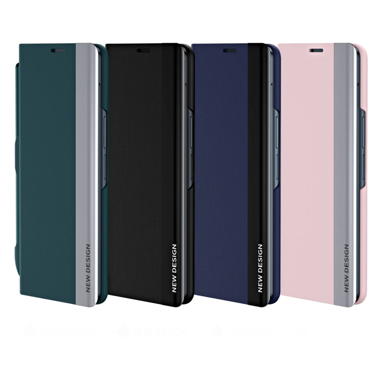 For OPPO Find N3 Side Electroplated Adsorption Leather Phone Case with Pen Slot(Pink) - Find N3 Cases by PMC TechLife | Online Shopping South Africa | PMC TechLife