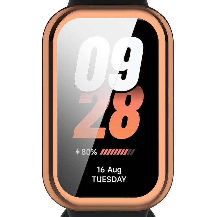 For Xiaomi Smart Band 8 Active Full Package TPU Electroplated Watch Protective Case(Rose Gold)