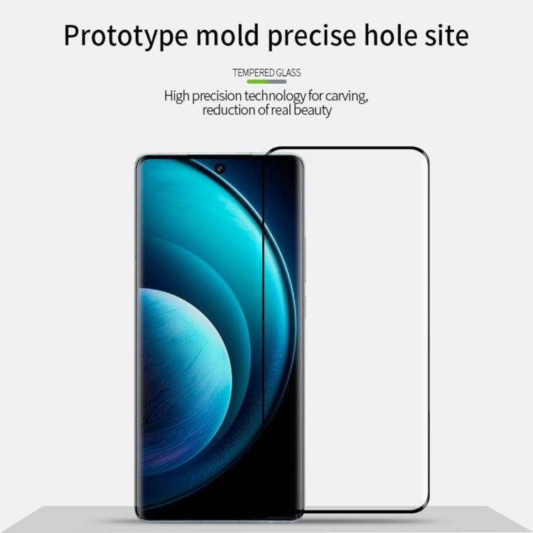 For vivo X100 / 100 Pro PINWUYO 9H 3D Hot Bending Tempered Glass Film(Black)