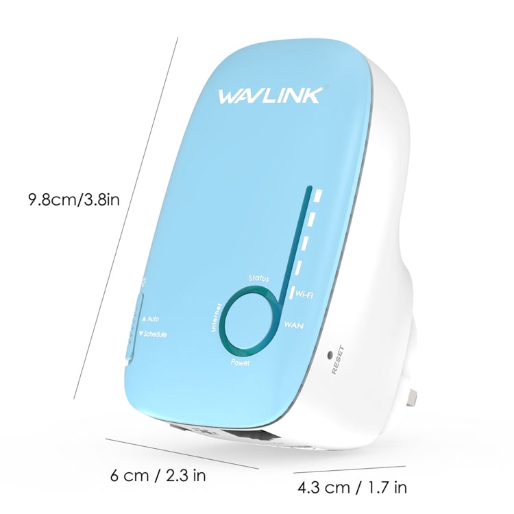 WAVLINK WN576K1 AC1200 Household WiFi Router Network Extender Dual Band Wireless Repeater, Plug:EU Plug (Blue)