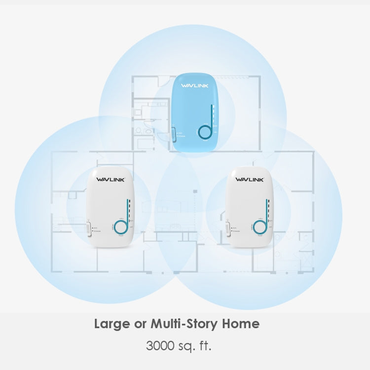 WAVLINK WN576K3 AC1200 Household WiFi Router Network Extender Dual Band Wireless Repeater, Plug:UK Plug