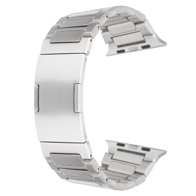 For Apple Watch Series 6 40mm Stainless Steel H-Shaped Fold Buckle Watch Band(Silver)