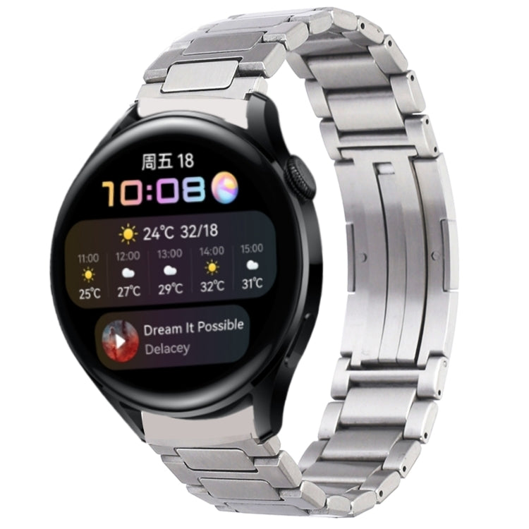 For Huawei Watch3 / Watch3 Pro H-Shaped Folding Buckle Stainless Steel Metal Watch Band(Silver)