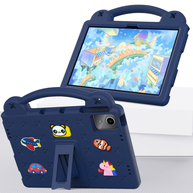 For DOOGEE T30 Pro 11 2023 Handle Kickstand Children EVA Shockproof Tablet Case(Navy Blue)