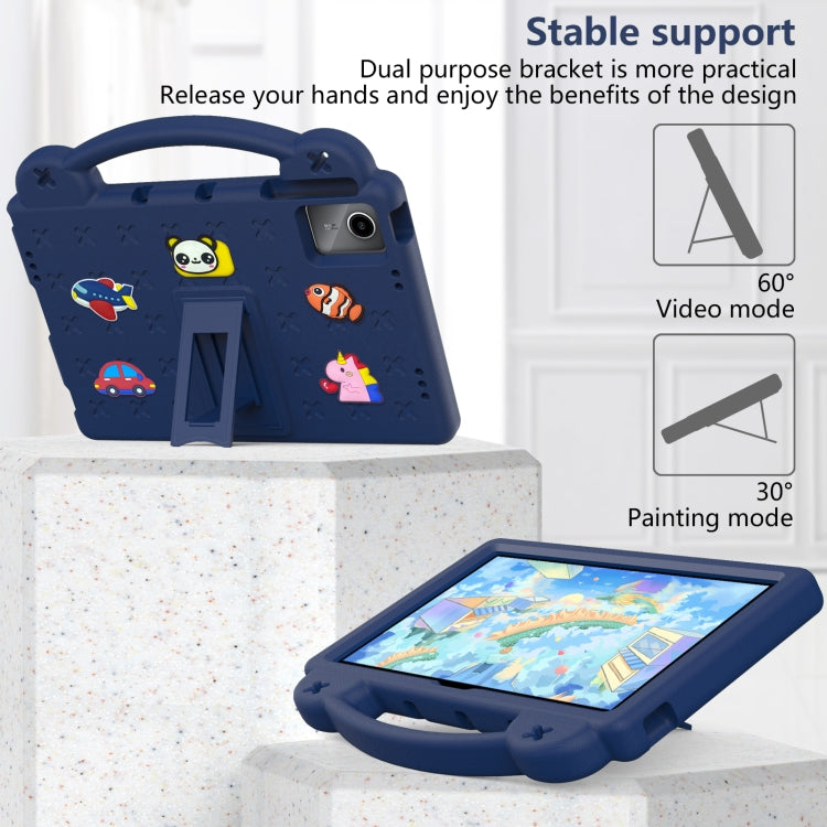 For Onn Tbspg 100110027 2023 Handle Kickstand Children EVA Shockproof Tablet Case(Navy Blue)