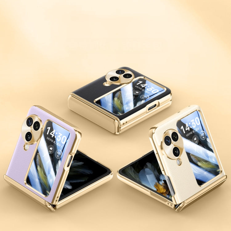 For OPPO Find N3 Flip Electroplated Case-film Integral Hinge Shockproof Phone Case(Black)