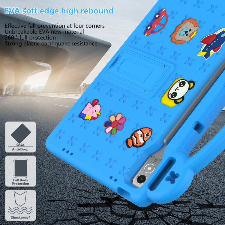 For Lenovo Tab P12 / Xiaoxin Pad Pro 12.7 Handle Kickstand Children EVA Shockproof Tablet Case(Sky Blue)