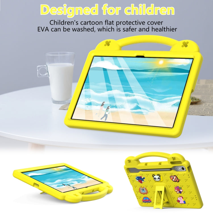 For Lenovo Tab P12 / Xiaoxin Pad Pro 12.7 Handle Kickstand Children EVA Shockproof Tablet Case(Yellow)