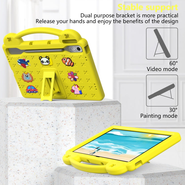 For Lenovo Tab P12 / Xiaoxin Pad Pro 12.7 Handle Kickstand Children EVA Shockproof Tablet Case(Yellow)