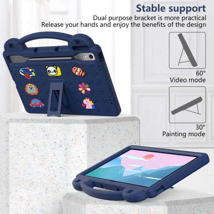 For Lenovo Tab P12 / Xiaoxin Pad Pro 12.7 Handle Kickstand Children EVA Shockproof Tablet Case(Navy Blue)