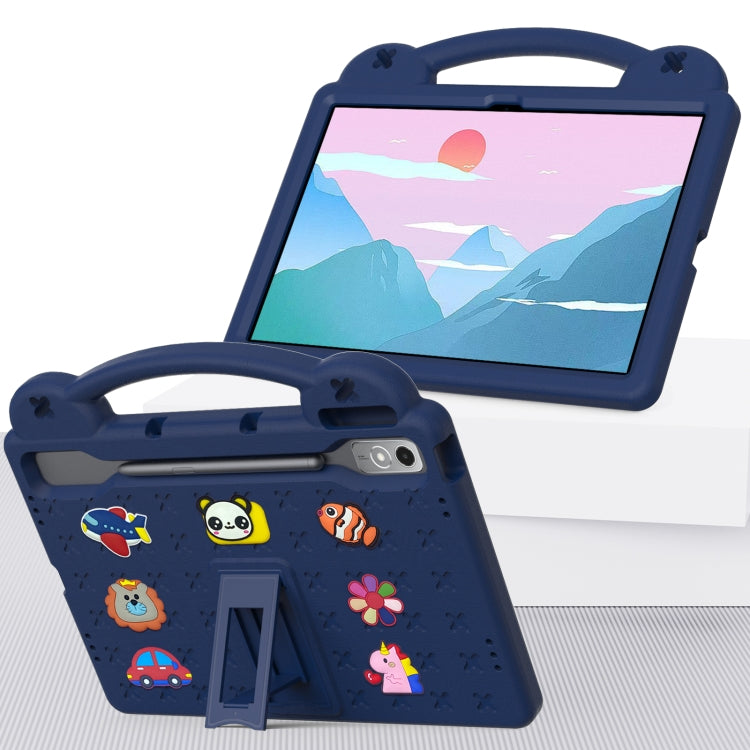 For Lenovo Tab P12 / Xiaoxin Pad Pro 12.7 Handle Kickstand Children EVA Shockproof Tablet Case(Navy Blue)