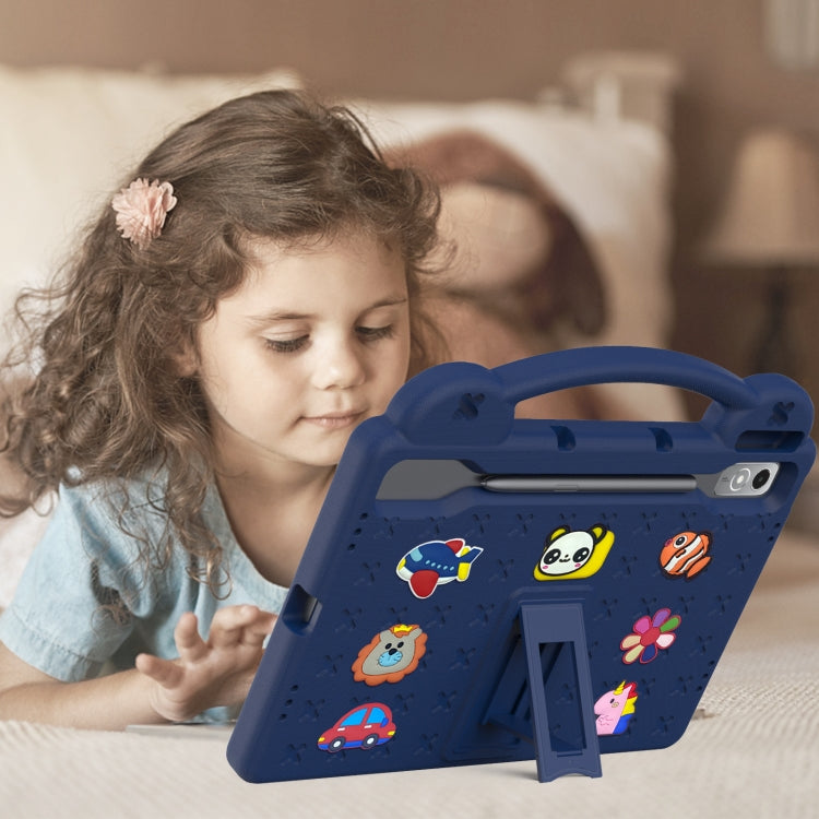 For Lenovo Tab P12 / Xiaoxin Pad Pro 12.7 Handle Kickstand Children EVA Shockproof Tablet Case(Navy Blue)
