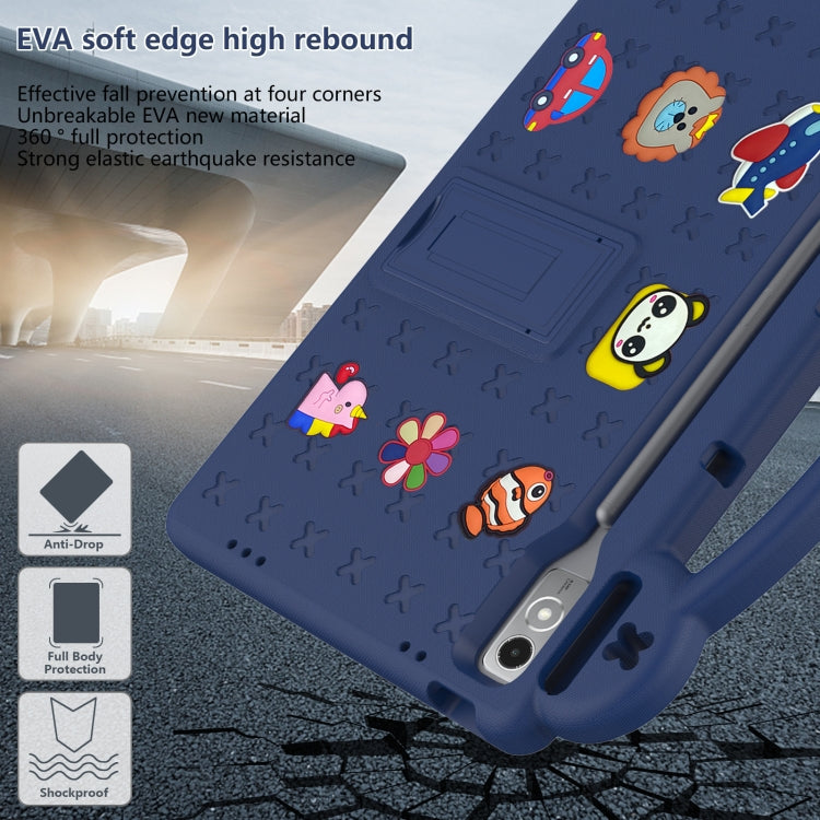 For Lenovo Tab P12 / Xiaoxin Pad Pro 12.7 Handle Kickstand Children EVA Shockproof Tablet Case(Navy Blue)