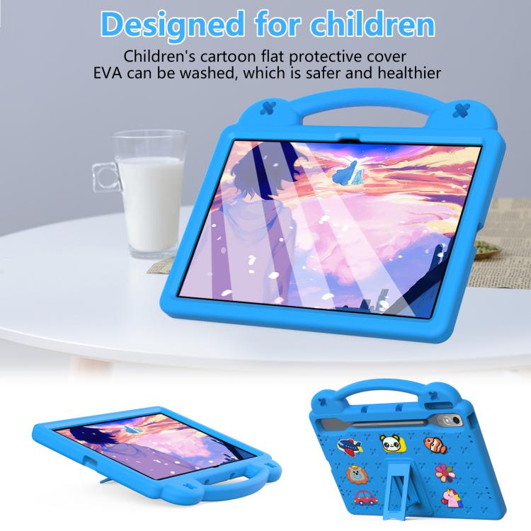 For Lenovo Xiaoxin Pad Pro 12.7 2025 Handle Kickstand Children EVA Shockproof Tablet Case(Sky Blue)
