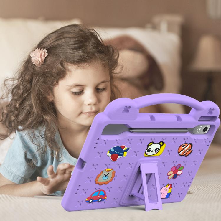 For Lenovo Xiaoxin Pad Pro 12.7 2025 Handle Kickstand Children EVA Shockproof Tablet Case(Light Purple)