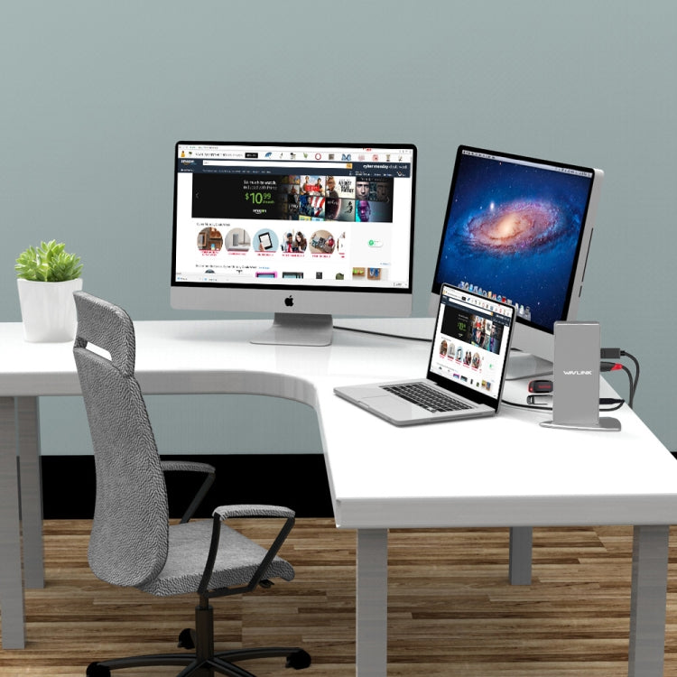 WAVLINK WL-UG69DK7 Laptops Type-C Universal Desktop Docking Station Aluminum Alloy HUB Adapter(UK Plug) - free shipping - PMC TechLife - Order now!