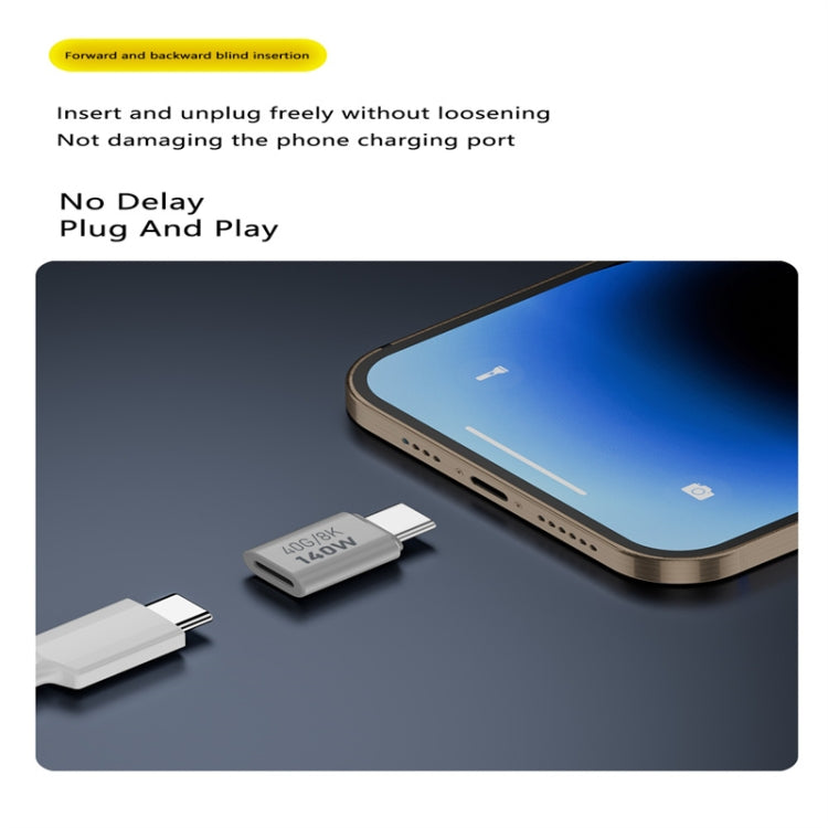 USB 3.1 Type-C to Type-C 40Gbps 8K Transmission Adapter 140W 5A Charge, Specification:Type-C Female to Female