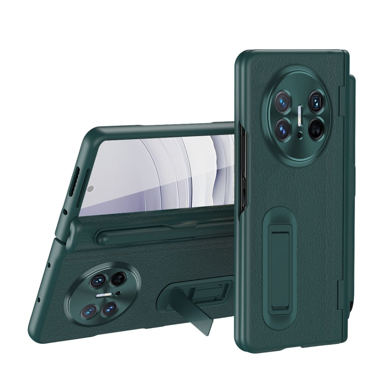 For Huawei Mate X5 Integrated Film Plain Leather Phone Case with Pen(Green)
