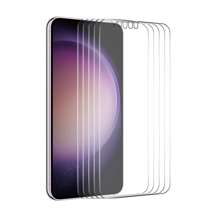 For Samsung Galaxy S24 5G 5pcs ENKAY 0.18mm High Aluminum-silicon Tempered Glass Film, Support Ultrasonic Fingerprint Unclock