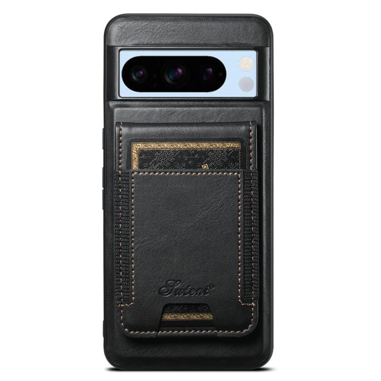 For Google Pixel 8 Pro Suteni H17 Oil Eax Leather Detachable Wallet Phone Case(Black)