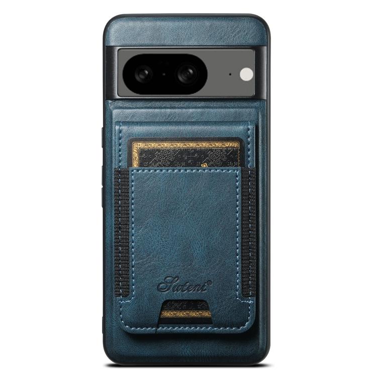 For Google Pixel 8 Suteni H17 Oil Eax Leather Detachable Wallet Phone Case(Blue)