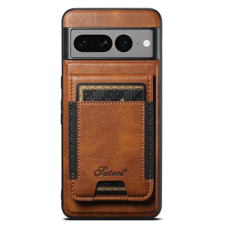 For Google Pixel 7 Pro Suteni H17 Oil Eax Leather Detachable Wallet Phone Case(Brown)